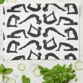 Yoga Positions Silhouettes Theedoek (Gevouwen)