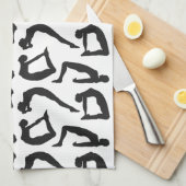 Yoga Positions Silhouettes Theedoek (Quarter Fold)