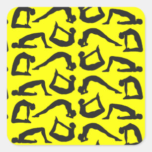 Yoga Positions Silhouettes Vierkante Sticker