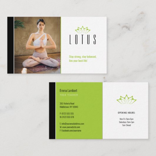 Yoga | Professionele leraar Visitekaartje (Voorkant / Achterkant)