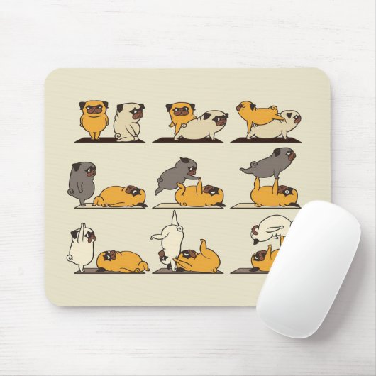 Yoga Pug Funny | Geweldig cadeau voor uw laptopmui Muismat (Met muis)