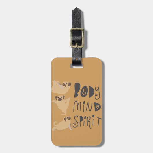 Yoga Pugs Bagagelabel (Voorkant verticaal)