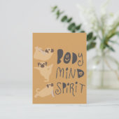 Yoga Pugs Briefkaart (Staand voorkant)