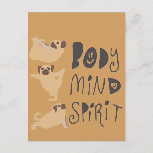 Yoga Pugs Briefkaart (Voorkant)
