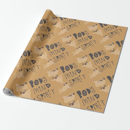 Yoga Pugs Cadeaupapier (Uitgerold)