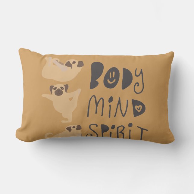 Yoga Pugs Kussen (Voorkant)