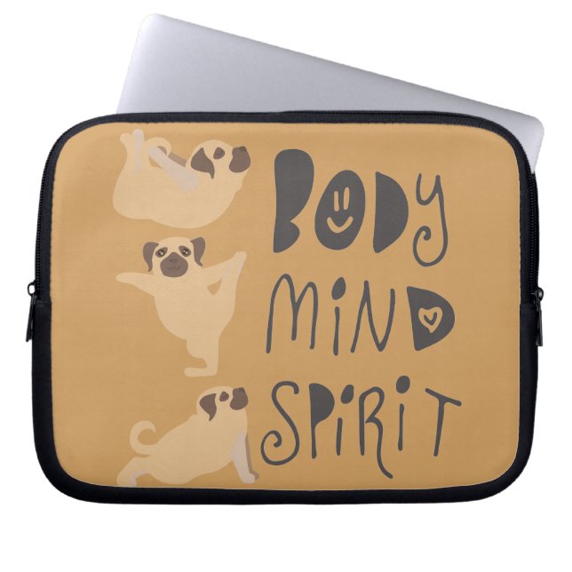 Yoga Pugs Laptop Sleeve (Voorkant)
