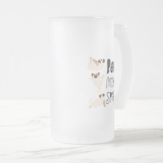 Yoga Pugs Matglas Bierpul (Voorkant rechts)