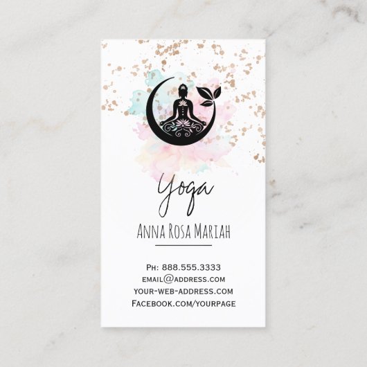 *~*Yoga QR AP33 Rainbow Lotus Spiritueel Visitekaartje (Achterkant)