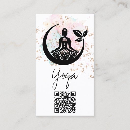 *~*Yoga QR AP33 Rainbow Lotus Spiritueel Visitekaartje (Voorkant)
