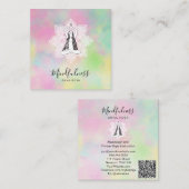 *~* Yoga QR Meditatie Mindfulness Mandala Godin Vierkante Visitekaartje (Voorkant / Achterkant)