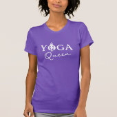 Yoga Queen paarse t shirt met boompose logo (Voorkant)