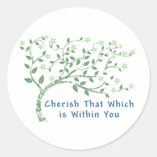 Yoga Quote: Cherish dat wat er in jou is Ronde Sticker