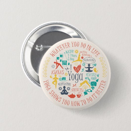 Yoga Quotes Ronde Button 5,7 Cm (Voorkant /achterkant)