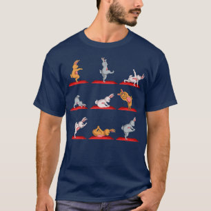 Yoga Rabbit Figurines Bunny Yoga T-shirt
