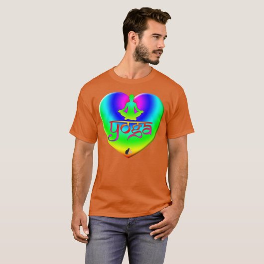 Yoga Rainbow Intences Heart T-Shirt (Voorkant volledig)