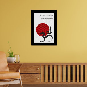 Yoga & Red Sun Om Ohm Symbol Spiritueel Poster