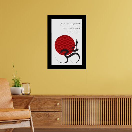 Yoga & Red Sun Om Ohm Symbol Spiritueel Poster (Woonkamer 2)