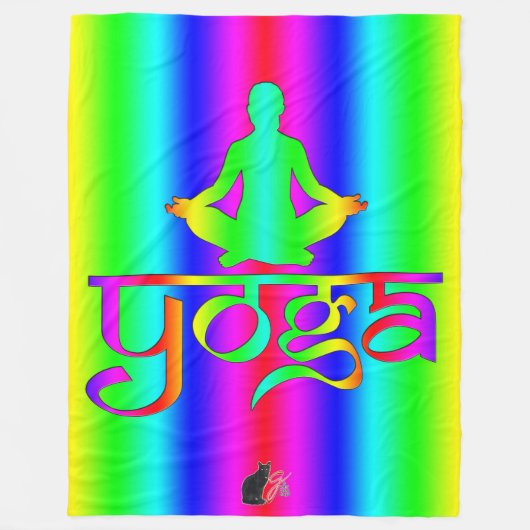 Yoga Regenboog Intenties Fleece Deken (Voorkant)