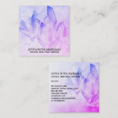 *~* Yoga Reiki Crystal Cluster Healer Amethyst Vierkante Visitekaartje (Voorkant / Achterkant)