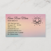 ** Yoga Reiki Energy Healer Lotus Lily Massage Visitekaartje (Achterkant)