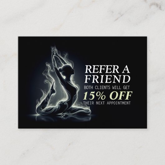 Yoga Reiki Instructeur One-Legged King Pigeon Pose Aanbevelingskaartje (Voorkant)