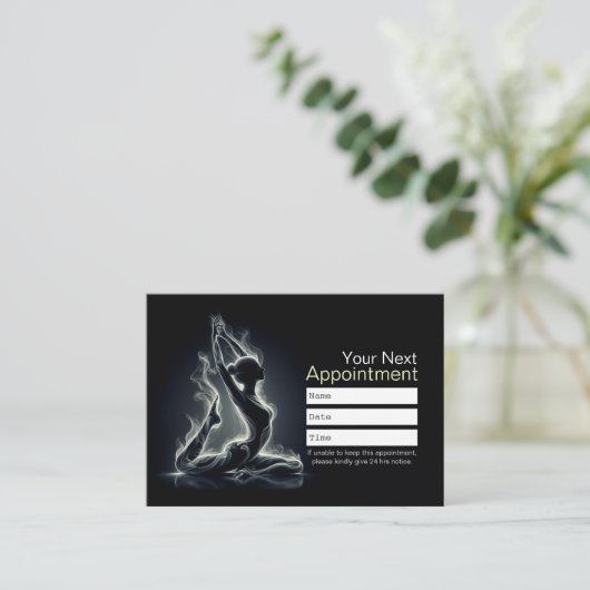 Yoga Reiki Instructeur One-Legged King Pigeon Pose Afsprakenkaartje (Staand voorkant)