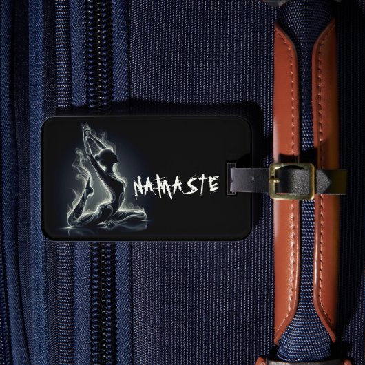 Yoga Reiki Instructeur One-Legged King Pigeon Pose Bagagelabel (Voorkant Insitu 4)