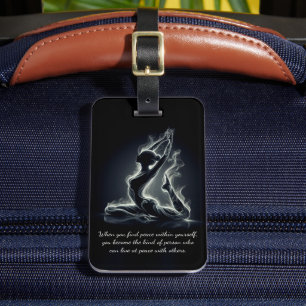 Yoga Reiki Instructeur One-Legged King Pigeon Pose Bagagelabel