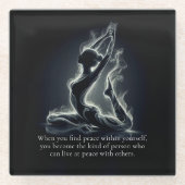 Yoga Reiki Instructeur One-Legged King Pigeon Pose Glazen Onderzetter (Voorkant)