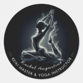 Yoga Reiki Instructeur One-Legged King Pigeon Pose Ronde Sticker (Voorkant)