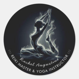 Yoga Reiki Instructeur One-Legged King Pigeon Pose Ronde Sticker