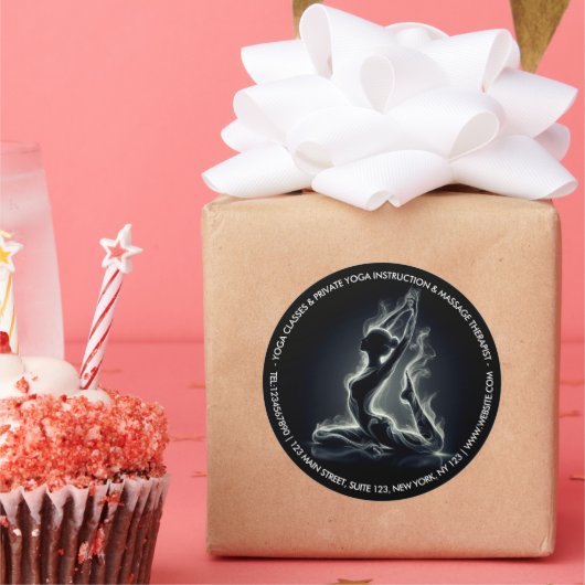 Yoga Reiki Instructeur One-Legged King Pigeon Pose Ronde Sticker (Feest)