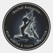 Yoga Reiki Instructeur One-Legged King Pigeon Pose Ronde Sticker (Voorkant)