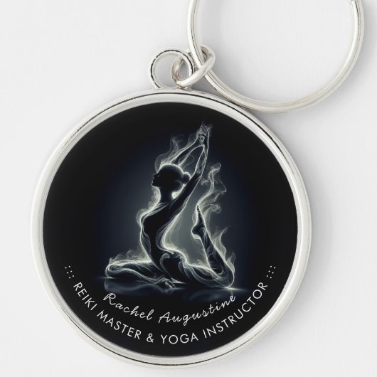 Yoga Reiki Instructeur One-Legged King Pigeon Pose Sleutelhanger (Voorkant)
