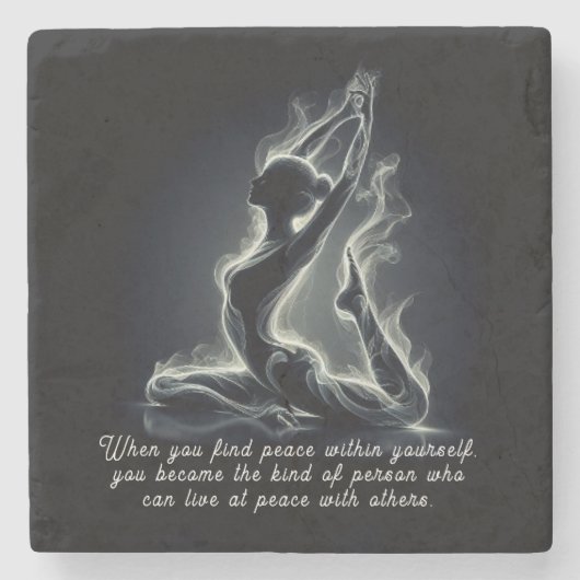 Yoga Reiki Instructeur One-Legged King Pigeon Pose Stenen Onderzetter (Voorkant)