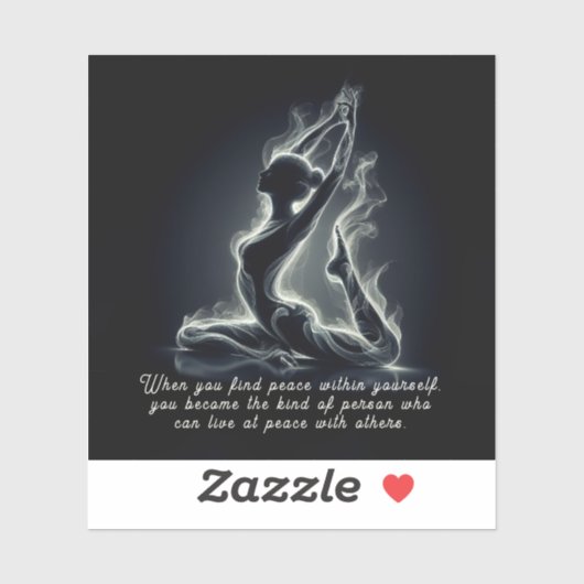 Yoga Reiki Instructeur One-Legged King Pigeon Pose Sticker (Vel)