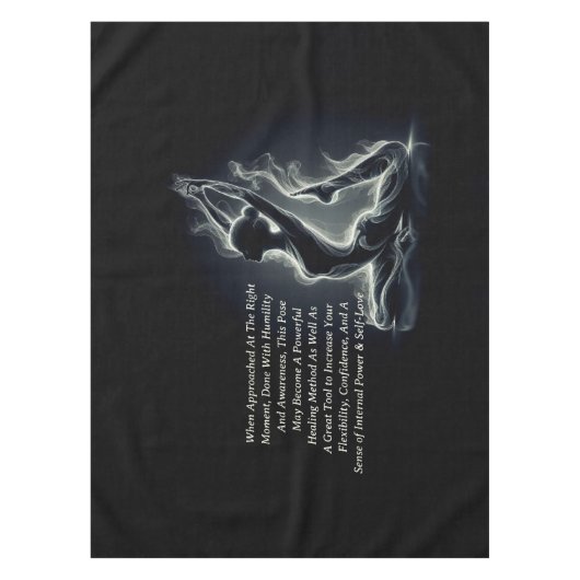 Yoga Reiki Instructeur One-Legged King Pigeon Pose Tafelkleed (Voorkant)