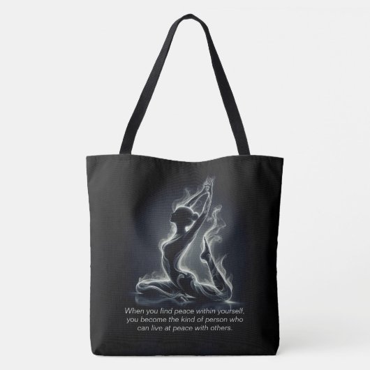 Yoga Reiki Instructeur One-Legged King Pigeon Pose Tote Bag (Achterkant)