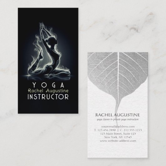 Yoga Reiki Instructeur One-Legged King Pigeon Pose Visitekaartje (Voorkant / Achterkant)