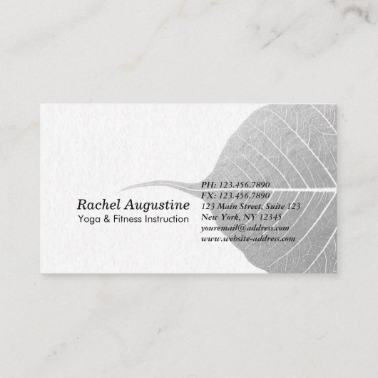 Yoga Reiki Instructeur One-Legged King Pigeon Pose Visitekaartje (Achterkant)