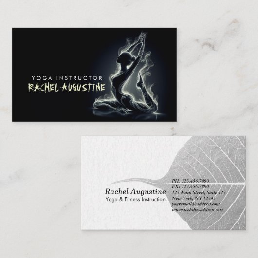 Yoga Reiki Instructeur One-Legged King Pigeon Pose Visitekaartje (Voorkant / Achterkant)