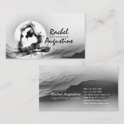 Yoga Reiki Instructeur One-Legged King Pigeon Pose Visitekaartje (Voorkant / Achterkant)
