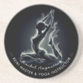 Yoga Reiki Instructeur One-Legged King Pigeon Pose Zandsteen Onderzetter (Voorkant)