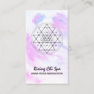 ** Yoga Reiki Massage Heilige Geometrie Pastel Visitekaartje