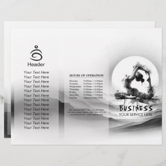 Yoga Reiki One-Legged King Pigeon Pose Waterverf (Voorkant / Achterkant)