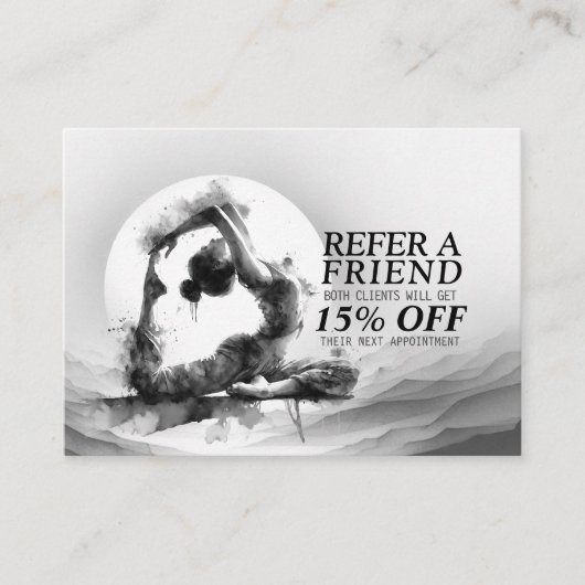 Yoga Reiki One-Legged King Pigeon Pose Waterverf Aanbevelingskaartje (Voorkant)