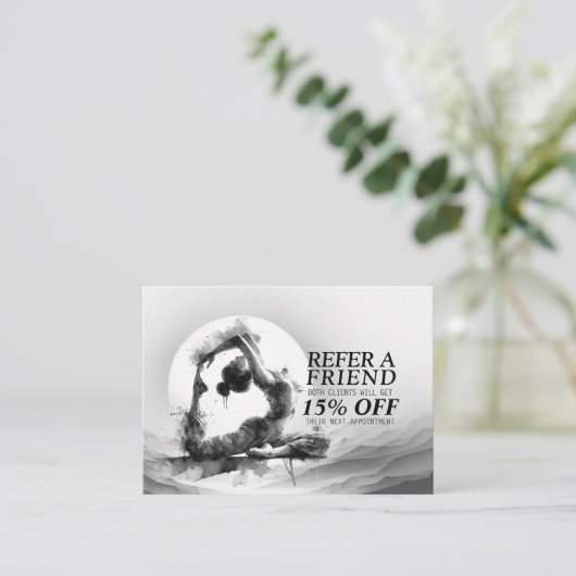 Yoga Reiki One-Legged King Pigeon Pose Waterverf Aanbevelingskaartje (Staand voorkant)