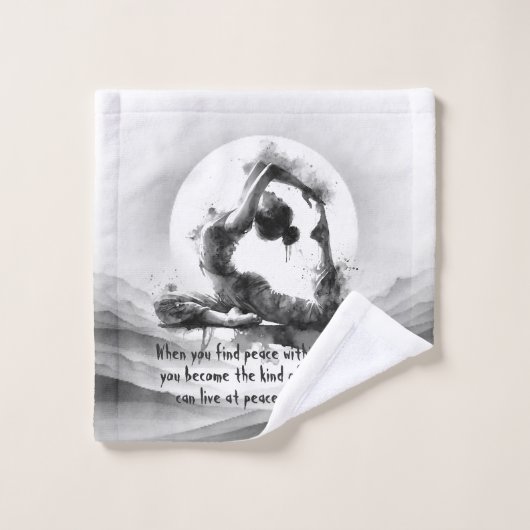 Yoga Reiki One-Legged King Pigeon Pose Waterverf Bad Handdoek (Wasdoekje)