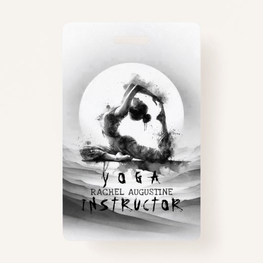 Yoga Reiki One-Legged King Pigeon Pose Waterverf Badge (Achterkant)